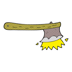 cartoon striking axe