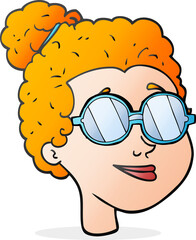 cartoon woman wearing spectacles