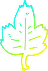 cold gradient line drawing cartoon leaf