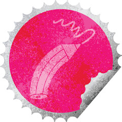 Pencil drawing a line circular peeling sticker