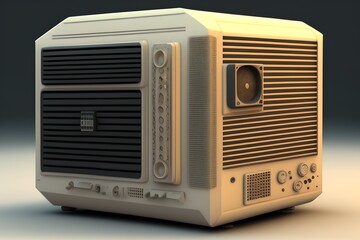 Fototapeta premium Old Retro Computer, Generative AI Illustration