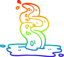 rainbow gradient line drawing cartoon spooky tentacle