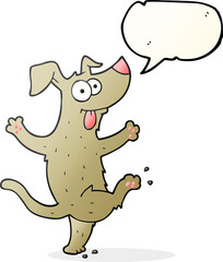 speech bubble cartoon dancing dog