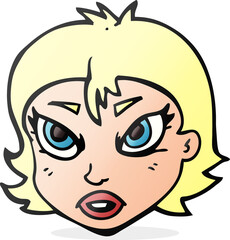 cartoon angry female face