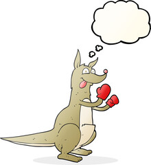 thought bubble cartoon boxing kangaroo