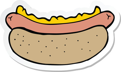 sticker of a cartoon hotdog