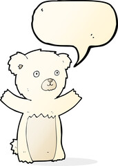 cute cartoon polar bear with speech bubble