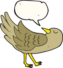 speech bubble cartoon bird