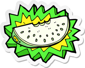 sticker of a cartoon melon slice