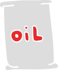 flat color illustration of a cartoon oil drum