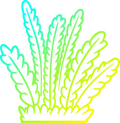 cold gradient line drawing cartoon growing plants