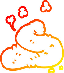 warm gradient line drawing cartoon poop