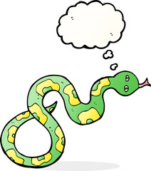 cartoon snake with thought bubble