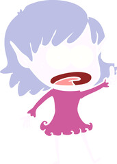 flat color style cartoon shocked elf girl