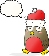 thought bubble cartoon christmas robin