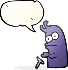 speech bubble cartoon little alien