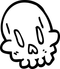 line drawing cartoon funny skull