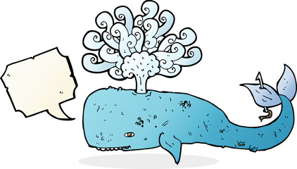 cartoon whale with speech bubble