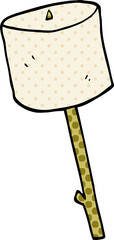 cartoon doodle marshmallow on stick