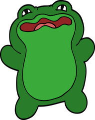 funny cartoon doodle frog