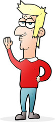 cartoon man waving