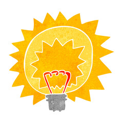 retro cartoon light bulb
