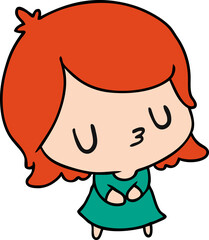 cartoon of a cute kawaii girl