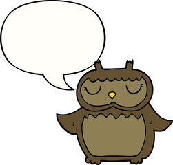 cartoon owl and speech bubble