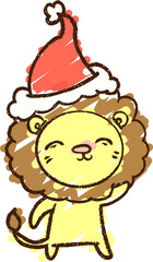 Festive Lion Chalk Drawing