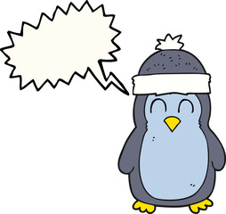 speech bubble cartoon penguin