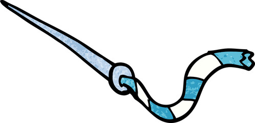 cartoon doodle needle and thread