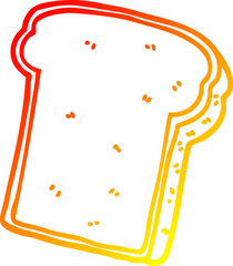 warm gradient line drawing cartoon slice of bread
