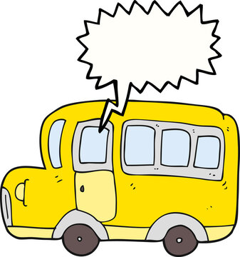 speech bubble cartoon yellow school bus
