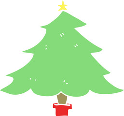 flat color style cartoon christmas tree