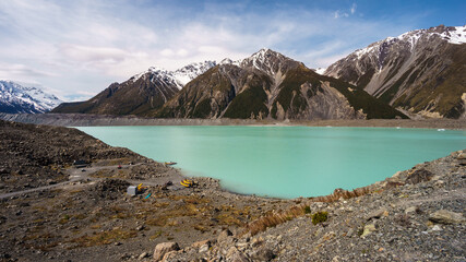 Obraz premium Glacial lake in the mountains, Tasman Lake, New Zealand