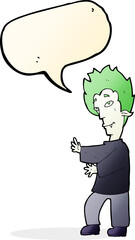 cartoon vampire with speech bubble