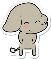 sticker of a cute cartoon elephant