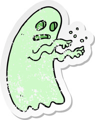 retro distressed sticker of a cartoon ghost