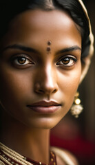 Fototapeta premium portrait of an indian woman ai generative