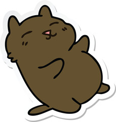 sticker of a quirky hand drawn cartoon cat