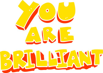 you are brilliant flat color illustration of a cartoon symbol