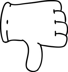glove giving thumbs down symbol