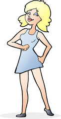 cartoon proud woman