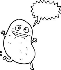 speech bubble cartoon potato running