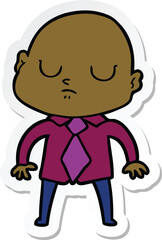sticker of a cartoon bald man