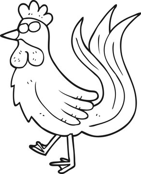 black and white cartoon cock