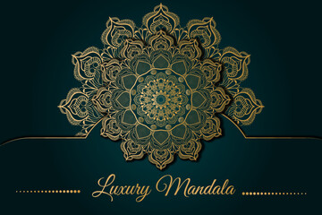 Luxury Ornamental Islamic Arabic Style Mandala Background Design, Decorative Mandala for Print, Poster, Cover, Brochure, Flyer, Banner
