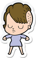 sticker of a cartoon woman
