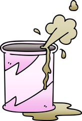quirky gradient shaded cartoon exploding soda can
