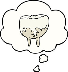 cartoon tooth and thought bubble
